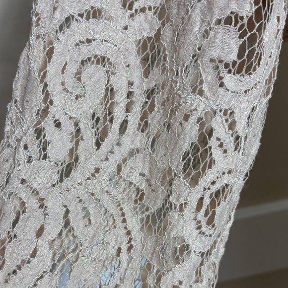 Chic Lace Blouse - Beige with Gold Accent in Lace - Picture 3 of 6